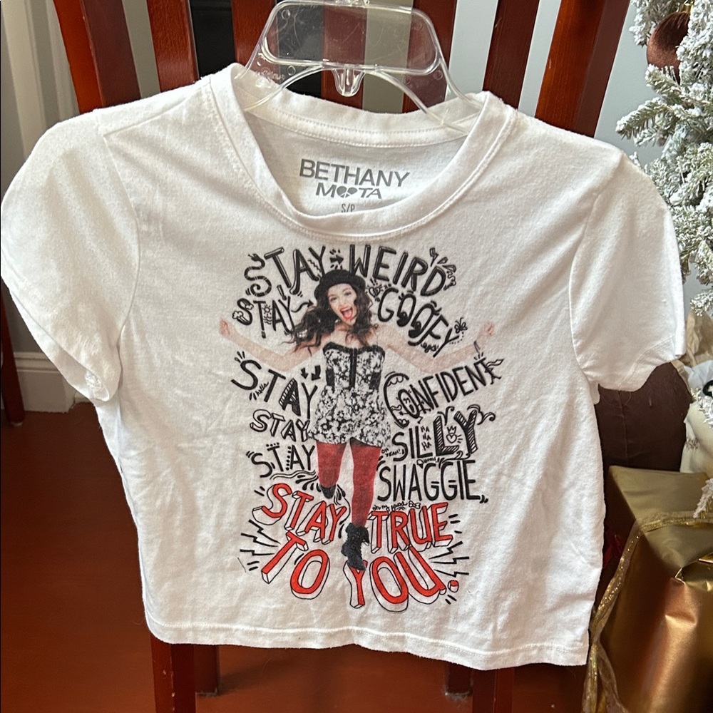 Bethany Mota White Graphic Tee